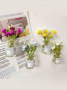 8/4PCS Mini Large Vase Magnets Brand New Cute Mini Fridge Magnets,Small Flower Vases Fridge Magnets, Cute Tiny Floral Decor With Non Slip Base, Heavy Duty Magnetic Grip, Interesting Fridge Accessories Kitchen Decoration, For Fridge, Kitchen, Office, Locker , Refrigerator Magnets, Kitchen Decoration, Decorative Magnets, Holiday Gift 1pc