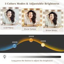 EnHomee Vanity Desk With Mirror And Lights,31 Inch Make Up Vanity With Charging Station,Dressing Table Makeup Desk With 2 Drawers,3 Color Modes Adjustable Brightness - 白色 - 查看 3