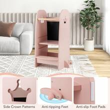 Multi-Purpose Kids Kitchen Tower Children Standing Tower Kids Stool Helper - 粉色 - 查看 8