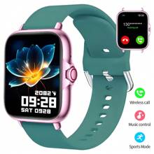 Montre connectée avec écran tactile full touch de 2,01 po, bracelet en silicone unisexe. Montre connectée sport avec podomètre, compteur de calories, modes d'entraînement multiples, alarme, rappel d'appel et de message, compatible Android et iOS. Convient comme cadeau de mode pour hommes/femmes