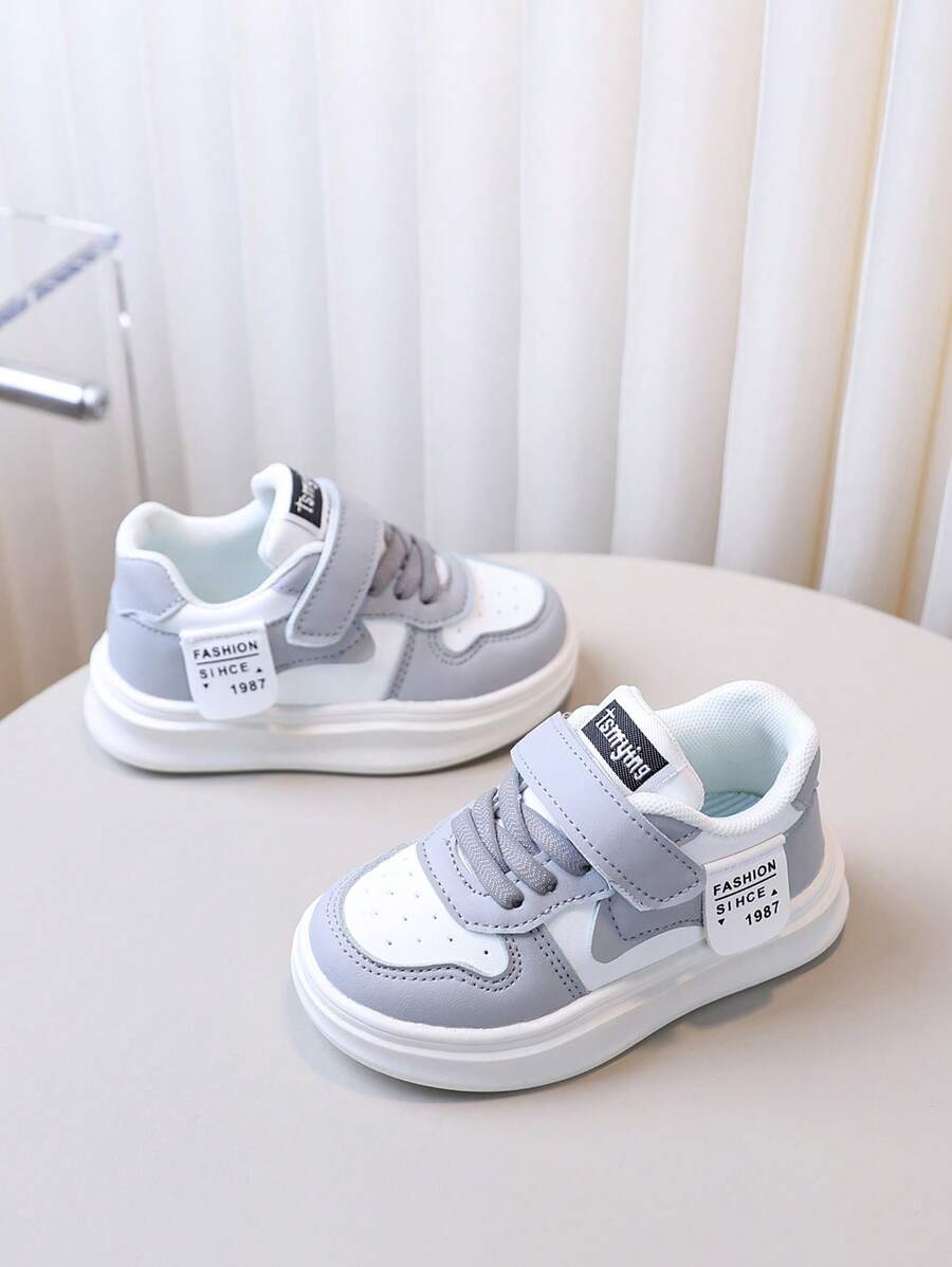 Stylish PU Kids' Sneakers! Lightweight & Ultra-Soft, Featuring Hook-And-Loop Fastenings, Charming Prints, And A Classic White Design. Perfect For Boys & Girls In Any Season – Rock Them At School, Festivals, Vacations, Or Daily Adventures Indoors & Out!