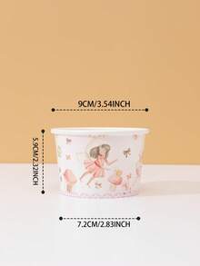 10 buc/25 buc boluri de hârtie de unică folosință cu tematică de zâne, cutii pentru gustări, potrivite pentru petrecere de ziua de naștere, petrecere de familie, picnic, restaurant, veselă la pachet