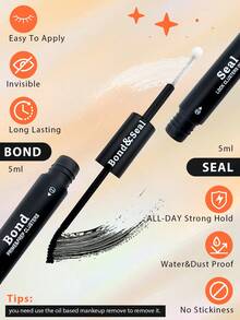 100片C型卷翘簇状假睫毛套装，8-16毫米混合长度分段式单根睫毛，包含睫毛胶水、定型液、睫毛镊子，适合DIY单根睫毛嫁接 - 黑色 - 查看 6