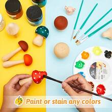 12 قطعة/مجموعة من الفطر الخشبي الطبيعي غير المكتمل - أشكال حرفية DIY للفنون والحرف والرسم وديكور المنزل والزفاف وعيد الميلاد والحفلات المدرسية وأنشطة الأطفال والهدايا اليدوية والنجارة والديكور الريفي والطراز الريفي - متعدد الألوان - مشاهدة 2