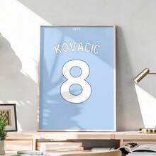 1 件/3 件墙面艺术海报可选框架 2024 赛季足球球衣海报帆布印刷体育明星标志墙面装饰非常适合球迷和家庭房间美学装饰