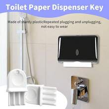 Juego de 5 llaves para dispensadores de toallas de papel comerciales. Es una herramienta indispensable para el personal de limpieza, profesionales de mantenimiento, escuelas, hospitales, edificios de oficinas, etc., y les brindará una gran comodidad. - Blanco - Ver 6