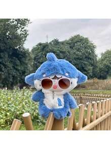 17cm Hanging Ornament Outfit, Blue & Pink Shark Suit, Rabbit Suit Plush Doll Clothes, Cute & Adorable (Clothes Only), Blind Box Hanging Ornament Doll Outfit, Suitable For Daily Wear, Festivals, Birthday Gifts, Doll Collection, Outdoor Activities And More