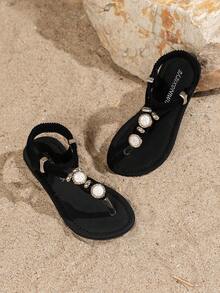 2025新款波西米亚风儿童凉鞋，亮黄色和粉色真皮凉鞋，时尚设计，沙滩凉鞋，适合高中生和大学生穿着 - 黑色 - 查看 4