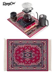 Dengcoo 2pcs Coffee Mat, Coffee Pad, Coffee Coaster, Drink Coaster, Placemat, Table Mat, Non-Slip Heat Resistant Place Mat, Entryway Rug, Door Mat, Floor Carpet - Type a - View 23