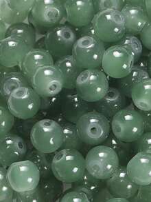 100 件 8 毫米彩色玻璃珠，仿玉材料，玻璃圆珠，适用于手工 DIY 手链、项链、珠宝配饰 - 彩色 - 查看 20