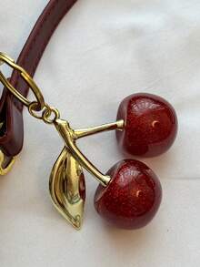 优雅时尚纯色PU皮革便携方包，迷你PU包，防水酒红色布袋，字母图案装饰设计盒包，适合旅行、购物、聚会、通勤，时尚酒红色包包，新年必备 - 酒紅色 - 查看 10