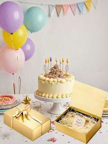 1 套金色、白色、黑色可折叠磁性礼品盒，带盖、丝带、拉菲草 50 克，适用于婚礼、求婚、生日、圣诞节、周年纪念、万圣节、节日礼品包装