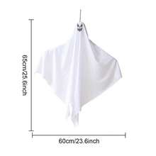 Ornament suspendat cu fantomă pentru decor de Halloween, recuzită de aranjament exclusiv pentru locații transfrontaliere, decor suspendat cu groază, fantomă mică suspendată albă