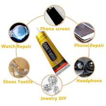 T-8000 透明胶水，弹性塑料橡胶珠宝强力胶注射器型手机屏幕修复工具，珠宝工艺水钻手机框架屏幕玻璃修复胶水，适用于学校用品，返校 - 白色 - 查看 3