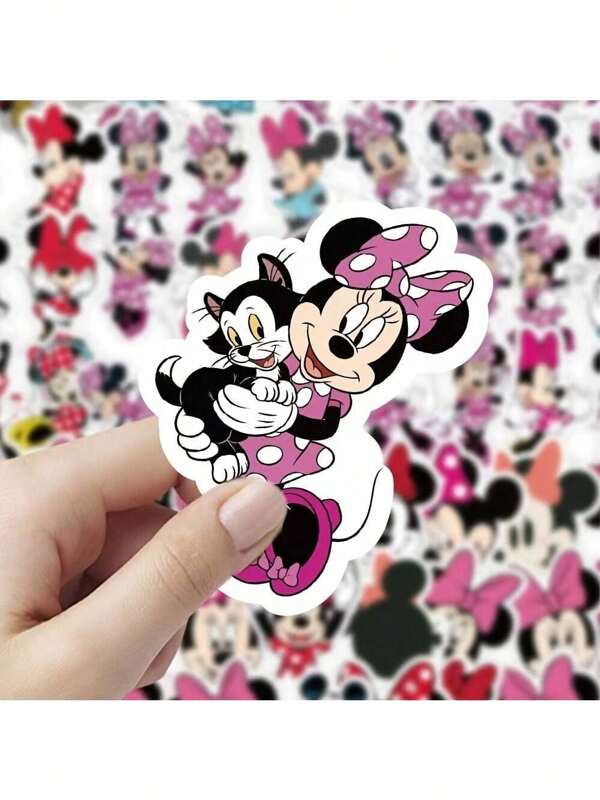 50pcs Random Cartoon Minnie Mouse Stickers, Cute Cartoon Stickers Suitable For Laptop, Water Bottle And Desktop - Various Life Scenes, Water Bottle Stickers | Cartoon Character Stickers | Genuine, Accessories/Styles Randomly Arranged
