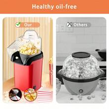 Hot Air Popcorn Popper, Healthy And Delicious Popcorn In Minutes, Fast And Easy-To-Use, Built-In Measuring Cup And Butter Warmer, Hot Air Popcorn Popper Maker With Measuring Cup To Portion Popping Corn Kernels - US A Type Plug(110-127V) - View 5
