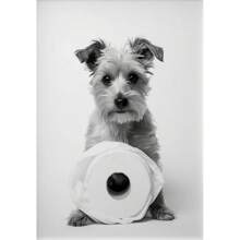 1 peça preto e branco fofo animal e papel higiênico pôster leão coruja gato cachorro pintura em tela arte de parede banheiro sala de estar decoração de casa presentes aniversário formatura