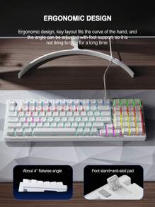 Lenovo Lenovo GK10 Wired Mechanical Keyboard, 98-Key Layout, Cool Lighting Effect, Plug And Play, Ergonomic Design, Full-Key Hot Plug, Suitable For Daily Office Or Playing Games, Compatible With Notebooks And Computer Equipment.