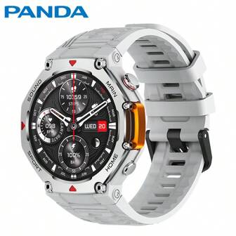 PANDA AI 健身智能手表 - AI 语音助手、健康监测、运动指导、1GB RAM、1.45 英寸显示屏、IP68 防水、定制表盘设计、噪音和睡眠跟踪、多种运动模式、蓝牙通话和音乐控制、兼容 Android 和 IOS、500mAh 电池