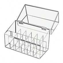 NEWLipstick Holder Display Case 18 Slots Lipstick Organizer Storage With Dust Cover Transparent Acrylic Cosmetic Makeup Lipgloss Rack Holder7.3 - Trong suốt - Xem 1