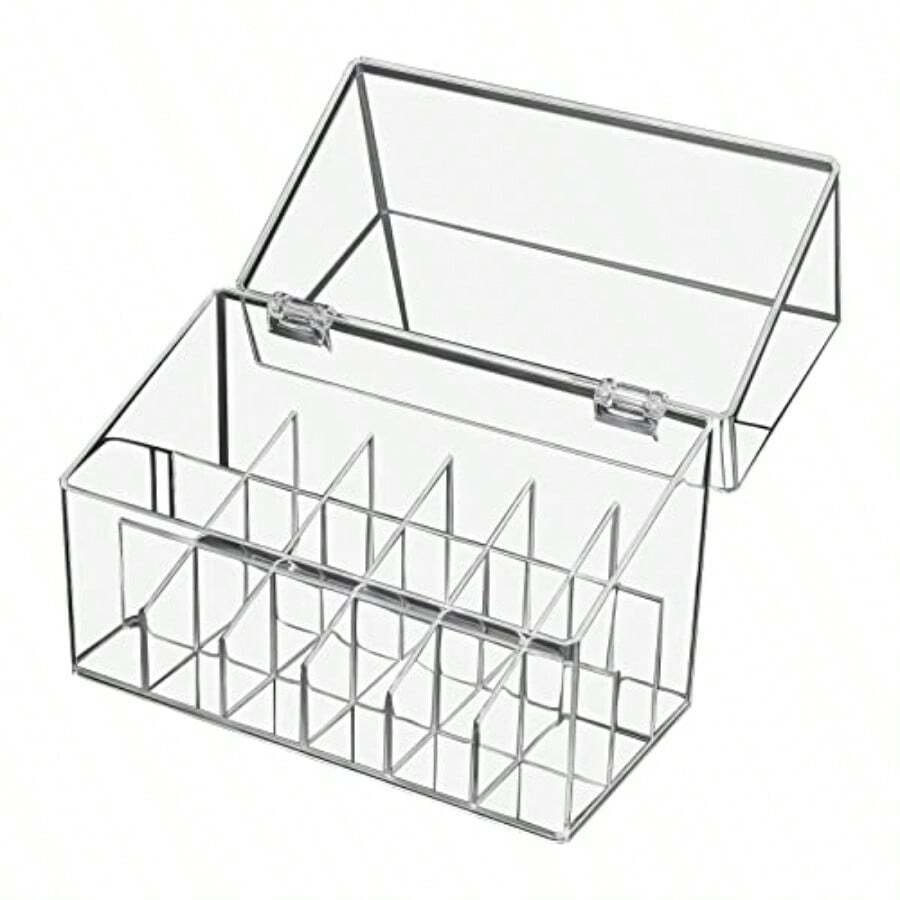 NEWLipstick Holder Display Case 18 Slots Lipstick Organizer Storage With Dust Cover Transparent Acrylic Cosmetic Makeup Lipgloss Rack Holder7.3 - Trong suốt - Xem 1