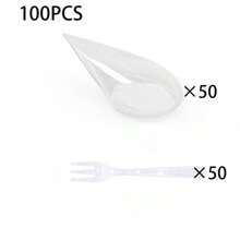 20/100/200 Pieces (Including Fork) Of Mousse Desserts, Cakes, Seasons, Dipping Sauces, Snacks, Parties, Birthdays, Weddings, Afternoon Tea, Desserts, Transparent Colored Cups, Suitable For Festivals And Birthday Celebrations