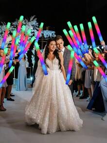 10/20/30/40/50PCS LED Light Sticks For Parties, Weddings, Birthdays, Christmas And Halloween, Battery Operated, Perfect For Creating A Vibrant Party Atmosphere, Celebration Essentials | Light-Up Accessories | Functional Lighting - Multicolor - View 2