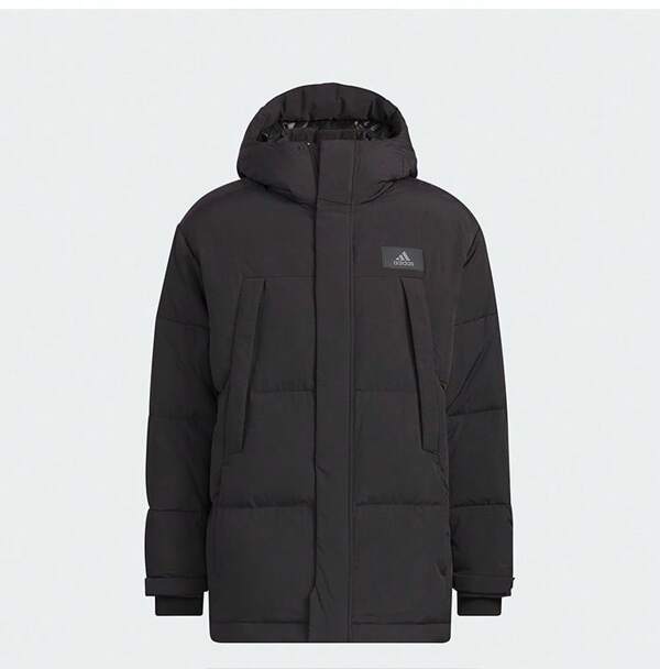 Adidas Chaqueta informal de plumón para deportes al aire libre para hombres, relleno de ganso Warm, invierno