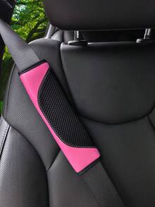 1pc 3D Breathable Skin Feel Leather PU Leather Seat Belt Shoulder Protector Seat Belt Pressure Reducing Comfort Automotive Products For Women - Grey - View 5