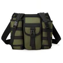 新款旅行户外休闲单肩斜挎包，带水瓶和雨伞架，适合中老年人