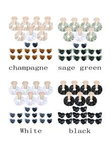 14pcs Wedding Party Bridesmaid Proposal Headband Heart Glasses Gift Set, Suitable For Gifting To Women, Lovers, Family, Friends, Gifts For Women, Hair Accessories, Ponytail Holders