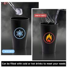 Black Wheat Straw Cups Set Of 8,Drinking Glasses,Reusable Plastic Cups,Unbreakable Cups For Kitchen,Dishwasher Safe Water Glasses Tumblers