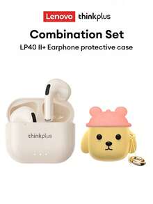 Lenovo LP40 II Bluetooth Earphone Protective Case Set, In-Ear Style Sports Earbuds With Heavy Bass, HD Call, Microphone, Low Latency, Music/Gaming, Long Battery Life, Compact And Portable Wireless Headphones - LP40 II米色+套裝 - 查看 12