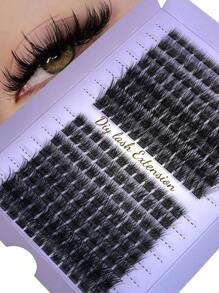 192 件 DIY 仿貂睫毛，蓬松独立睫毛延长，5D 效果 0.07 毫米 D 卷曲戏剧睫毛延长 8-16 毫米混合托盘，化妆工具，大容量个人睫毛延长，适合家庭使用，适合日常化妆、角色扮演，适合日常生活、婚礼、约会、派对、音乐节、万圣节，可重复使用