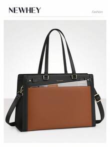 NEWHEY Laptop Bag For Women 15.6 Inch PU Vegan Leather Work Tote Bag Waterproof Women Briefcase Designer Computer Bags For Office Teacher College Travel Large Tote Purse Professional - Multicolor - View 6
