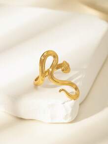 1 Stück Edelstahl minimalistische, übertriebene verstellbare Schlangen-Ring, geeignet für den täglichen Gebrauch von Frauen