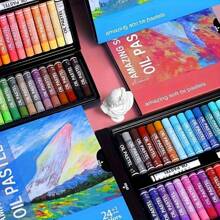Set de 24+1 creioane pastelate cu ulei moale, calitate artistică, culori vibrante