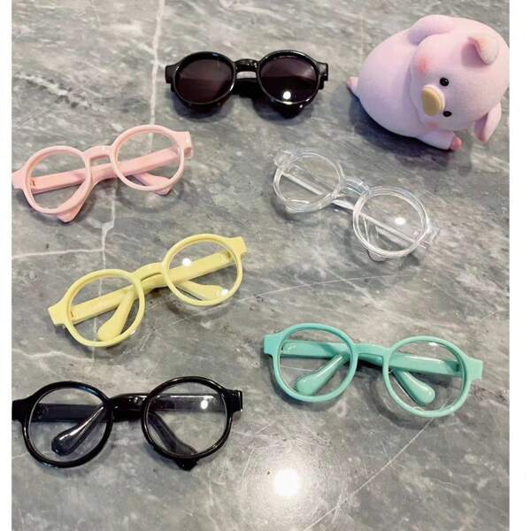 POP MART1PC (Accessories Only) 17cm For Labubu Summer Versatile Glasses Sunglasses Multi Color Matching Transparent Glasses,Doll Dress Up, Birthday Gifts, Gift Collections, Fashion Dolls