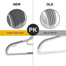 Clothes Hangers Plastic Premium 20/40-Piece With Non-Slip Pads - Durable & Elegant Closet Organizers For Shirts Everyday Standard Use Laundry Home And Wardrobe Enhancement 360 Degree Swivel Hook - 灰色 - 查看 8