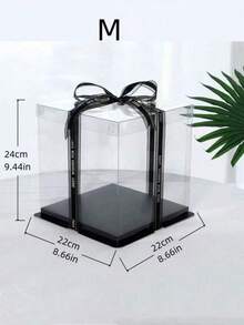 1pc Party & Holiday Gift Box, 4-In-1 Multi-Layer Gift Storage Box (Includes 1pc 2.5cm Wide X 3 Yards Long Ribbon) - Black - View 3