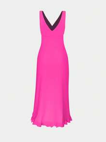 European & American Style Women's New Summer Ruffled Bodycon Party Dress, Versatile For Evening Gown Wedding Spring - Hot Pink - View 3