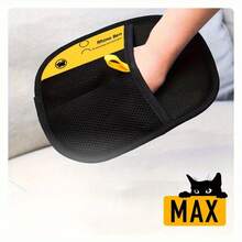 宠物静电除毛手套 - 黑色聚丙烯猫咪美容手套，带黄色装饰，有效去除毛发和头皮屑，适合猫咪和狗狗，宠物美容必备 | 时尚宠物配件 | 耐用宠物美容手套 黑色聚丙烯猫咪梳理手套 宠物静电除毛手套 - 彩色 - 查看 11