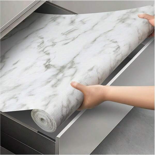NEWShelf And Drawer Liner For Kitchen Cabinet 12 In X 10 Ft NonAdhesive Cabinet Liners For Shelves Strong Grip Shelf Paper NonSlip Waterproof Easy To Cut For Dresser Cupboard Marble7.3