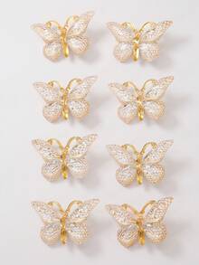 115 件咖啡色兔耳发圈，可爱公主发带，高弹力不伤发带，百搭蝴蝶发夹，女士发饰，礼物 - 彩色 - 查看 3