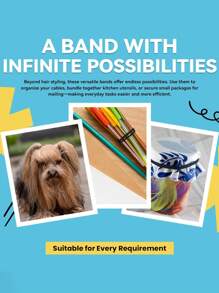 500/1500/3000pcs Black Disposable Small Hair Ties, Suitable For Little Girls, Elastic And Durable. Hair Ties With Rubber Rings, Designed For Girls - Black - View 6