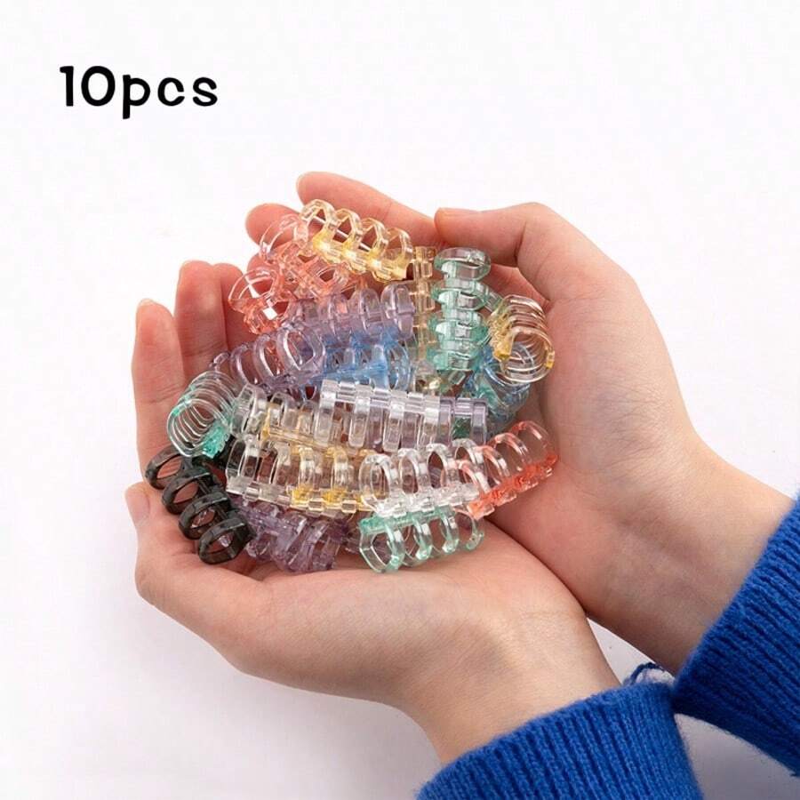 10 Pieces 4-Hole Binder Rings Segmented Transparent Packaging Binding ...