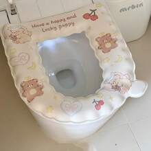1pc Cartoon Printed EVA Toilet Seat Cushion, All-Season Waterproof Leave-In Toilet Seat Cushion, Household Paste Toilet Seat Cushion