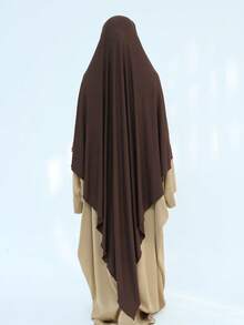 1 pieza Hiyab de jersey de unicolor oversize, conveniente para uso diario con abaya khimar, adecuado para todas las estaciones para vestir - Multicolor - Ver 3