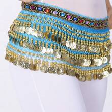 Outfits Belly Dance Glitter Sequins Tassel Skirts, Fashionable Dancing Waist Belt Skirts For Bellydance - Multicolor - View 17