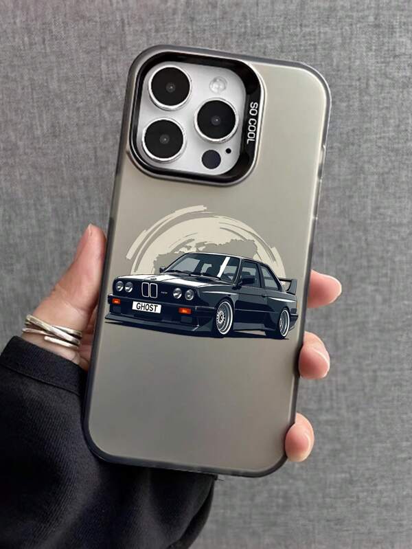 1pc Hand-Painted Car Pattern Matte Anti-Fall Protective Camera Phone Case, Compatible With IPhone 11, 12, 13, 14, 15, 16 Pro Max, X, XS, XR, 16E, 15 Plus, Galaxy A03, A05, A05S, A12, A14, A15, A32 4G/5G, A35, A52/A52s 5G, OPPO A16, A17, A36, A57 4G, A58 4G, A60, A78 4G, A94, A95, Realme C21Y, C30, C35, C53, C67 4G